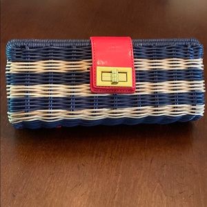 JCrew wicker clutch bag